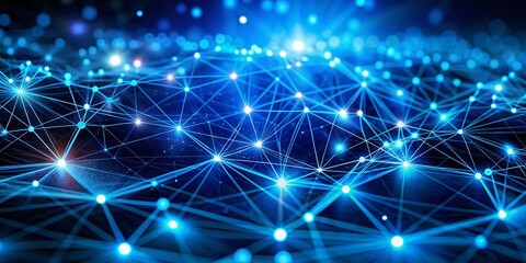 Professional Blue Tech Network Background: Soft Shadows & Low Light Photography