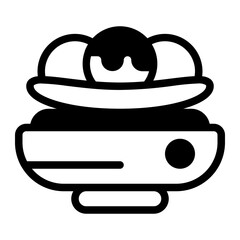 Banana Split Glyph Icon