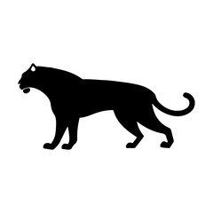 Florida panther silhouette vector illustration design on black background.