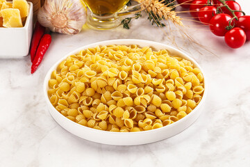 Italian cuisine - dry conchiglie pasta