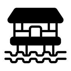 Beach House Glyph Icon