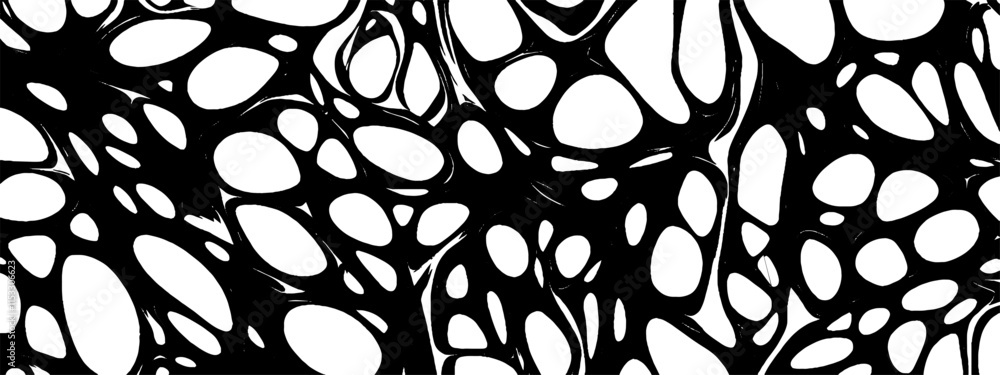 Poster vintage woodcut illustration showcasing intricate mesh net pattern design