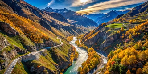 Queenstown Skippers Canyon Aerial View: Breathtaking New Zealand Landscape