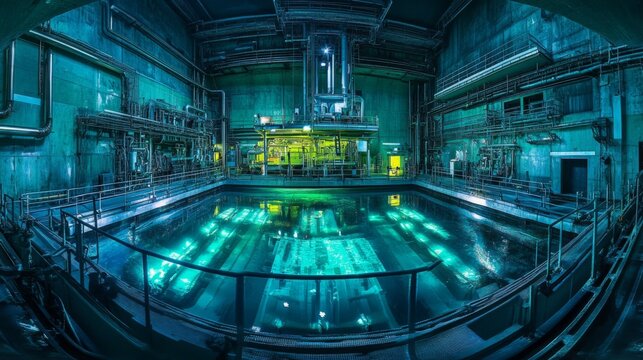 Spent nuclear fuel pool in a power plant.