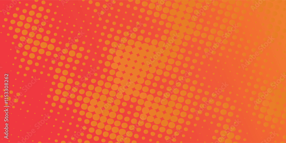 Poster halftone dots pattern orange gradient texture with digital technology background. modern.