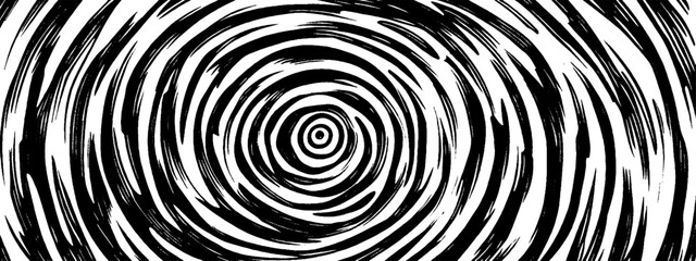 Circular spiral design in vintage woodcut style showcasing intricate patterns