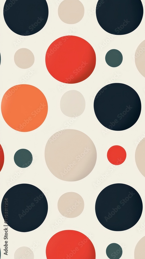 Poster Abstract Seamless Pattern  Colorful Circles  Polka Dots Background Texture
