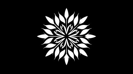 Fototapeta premium A white floral design on a black background.