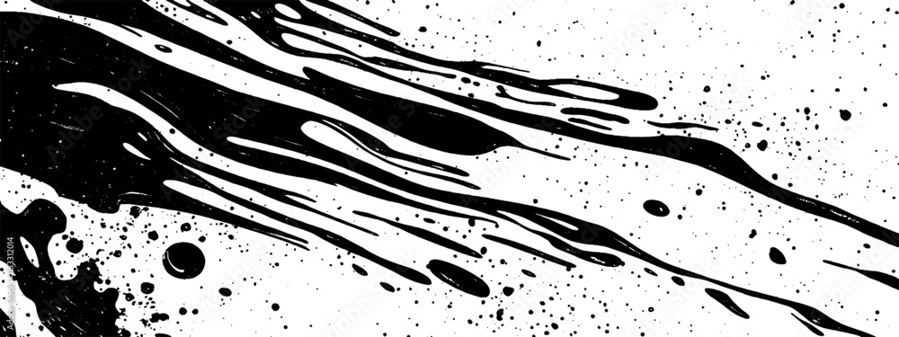 Aufkleber vintage woodcut illustration of a concrete splatter texture with dynamic black and white patterns