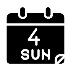 Sunday time glyph icon