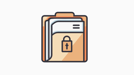 Obraz premium Zip File Outline Icon Vector Illustration - Professional Tech Graphic Design Concept