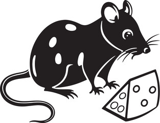 Mouse with cheese silhouette vector illustration design