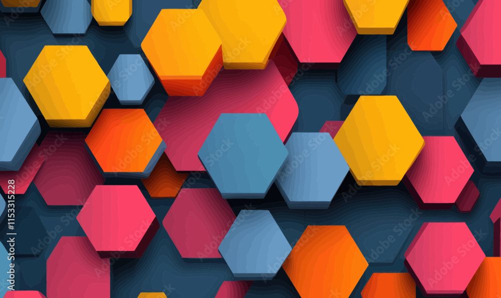 Aufkleber vibrant abstract geometric hexagon pattern vector for modern design backgrounds