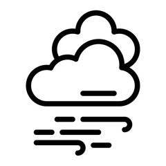 Cloudy Wind Line Icon