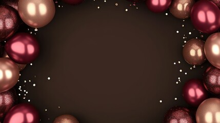 Elegant Maroon and Rose Gold Balloons Festive Background