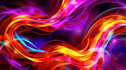 Obraz premium Dynamic abstract artwork featuring colorful flowing lines and vibrant swirls