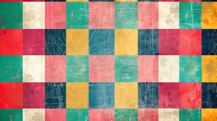 Fototapeta premium A checkered pattern with vintage colors.