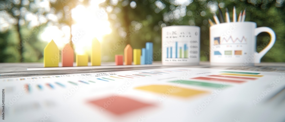 Poster business data analysis charts graphs and workspace
