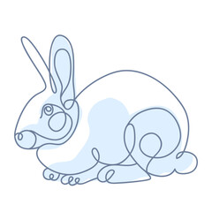 One line drawing Rabbits. Vector isolated illustration