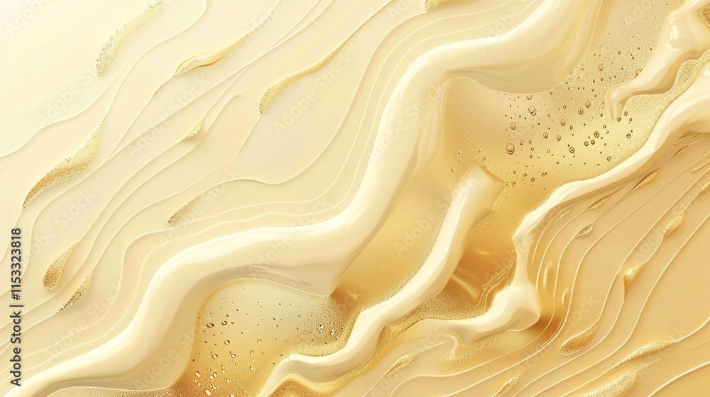 Poster abstract background with liquid gold and a wavy pattern.