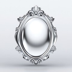 Elegant Silver Oval Frame With Ornate Design