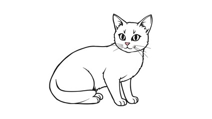 Fototapeta premium black and white cat pictures used for coloring