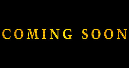 Gold Coming Soon Text Reveal.Movie Trailer Gold Coming Soon Text Reveal.Revealing text for Trailers, banners, advertisements, online shops, and social media.Technology video material animation.