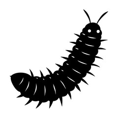 Minimalist Tent Caterpillar silhouette vector art illustration