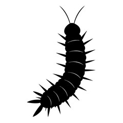 Minimalist Tent Caterpillar silhouette vector art illustration