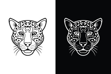 Cheetah  head icon vector on White Background ,Vector Art Illustration on white background.