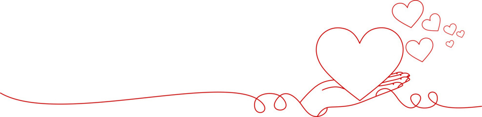 line art hand illustration background for a valentine's day