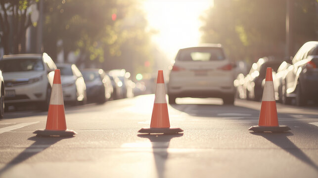 Empty Car Parked Perfectly in Parallel Parking Spot