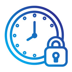 lock time line gradient icon