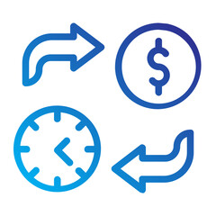 money time line gradient icon