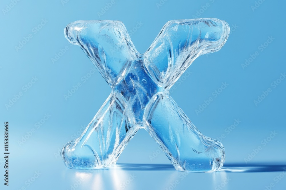 Poster the image is a blue background with a large x made of ice