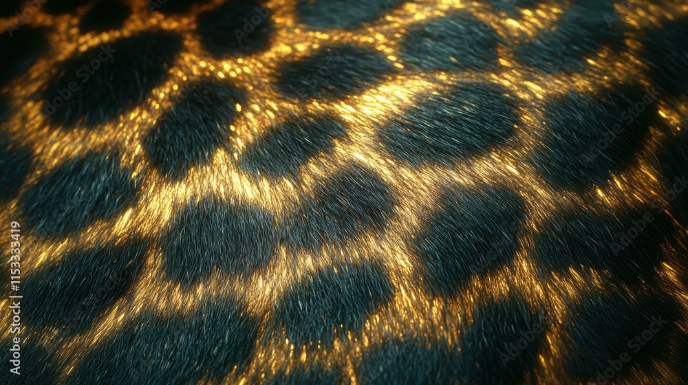 Poster deep blackened textures panther's fur in the wild