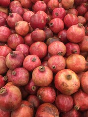 A group of pomegranate. Pomegranate Closeup image