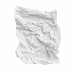 A piece of crumpled wrinkled white office paper isolated on transparent background Generative Ai.