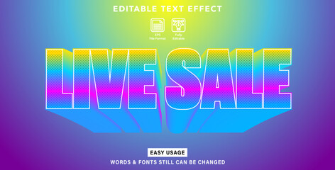 Editable text effect live sale style