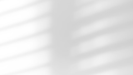 White wall with shadow of shutters window overlay. Sunlight effect shadow on the wall. Minimal blurred backdrop backgrounds. Summer tropical surface background.