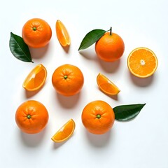 Juicy Oranges Ready to Eat, Top View of Fresh Oranges