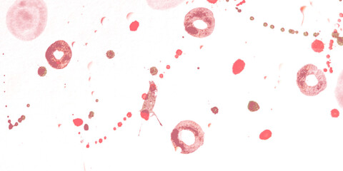 Polka Dots. White Ikat Borders. Pink Polka