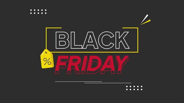 Animated video Black Friday sale concept. Full length animation illustration. High quality 4k footage.