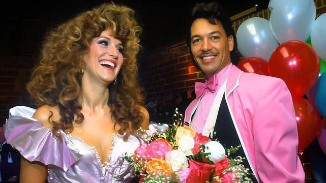 Prom couple from 1980s