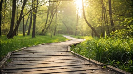 Obraz premium Serene Woodland Path: High-Resolution Stock Photo of a Natural Park Trail