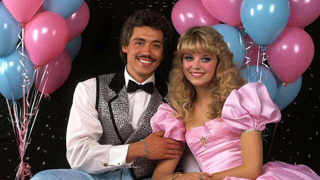 Prom couple from 1980s
