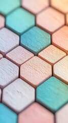 Fototapeta premium Abstract Hexagon Pattern Pastel Colors 3D Render Geometric Background Minimalist Desig