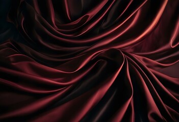 Obraz premium Elegant Black and Burgundy Satin Background Luxurious Silky Drapery with Shimmer
