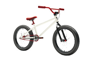 Fototapeta premium Modern BMX bicycle with red accents, isolated on transparent background