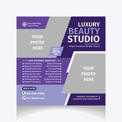 Beauty parlor social media post design template